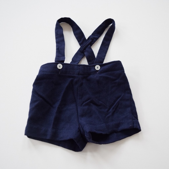 Vintage Other - Vintage Toddler Boy Short Overalls Navy